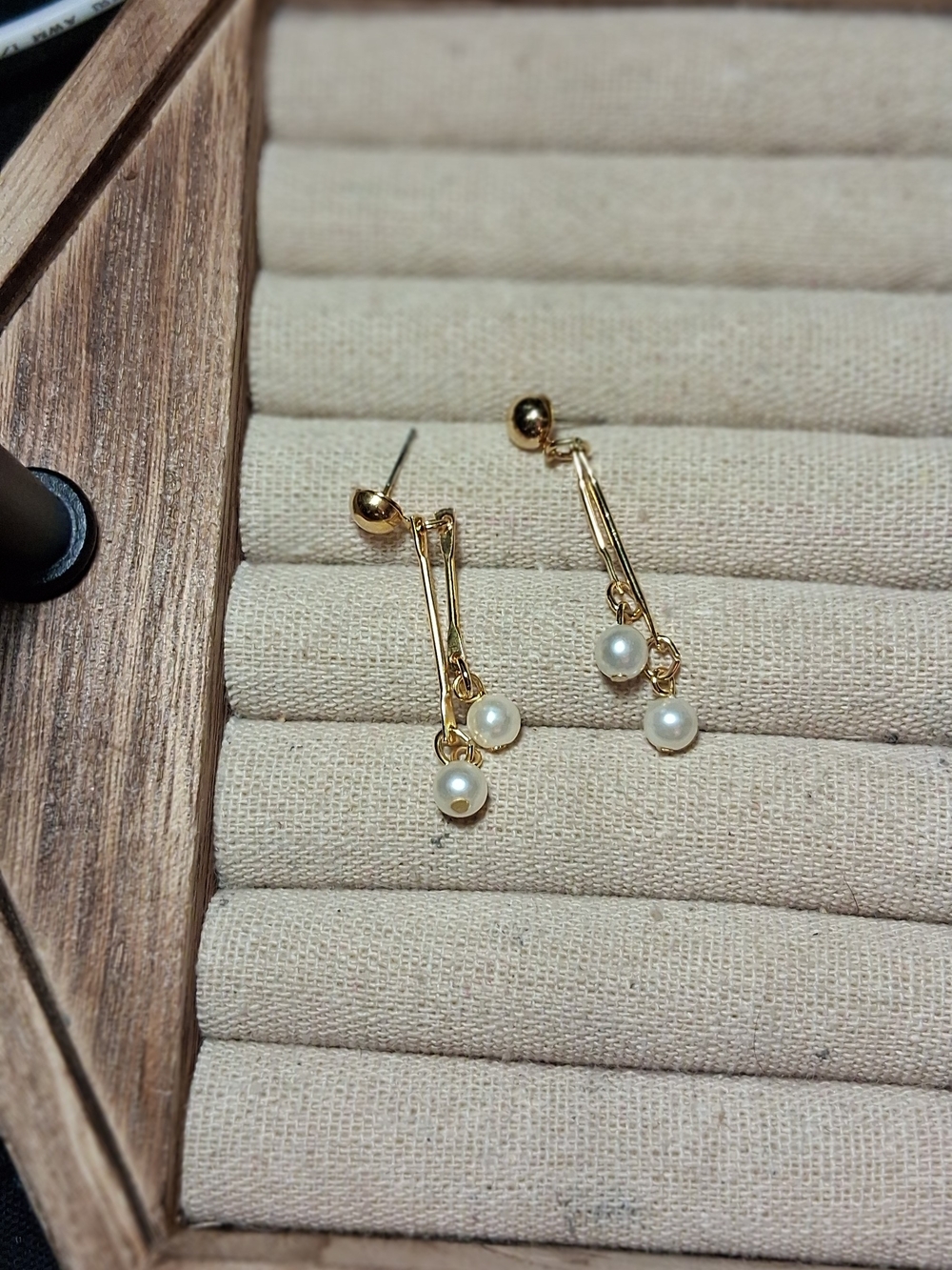 Gold-Tone Pearl Drop Earrings for Women